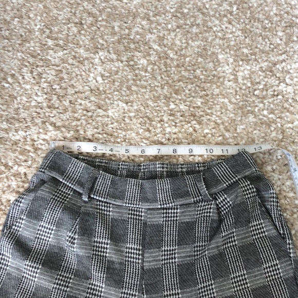 White Grey Checked High Waist Trousers Sz S - Picture 11 of 13